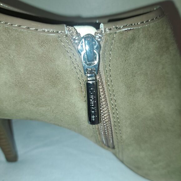 Calvin Klein Ankle Boots Booties 9.5 M Pointed Toe Brown Suede Leather Women's - Picture 8 of 12